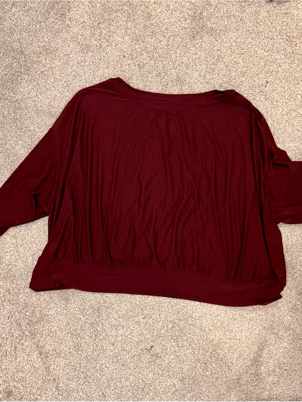 Women's Maroon Button-Back Pullover Top
